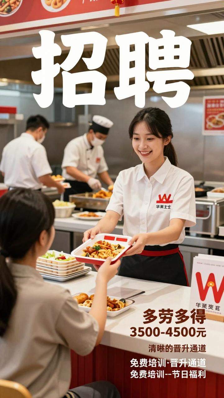 快餐店服务员招聘,包住多薪晋升机会多(图1) 快餐店服务员招聘,包住多薪晋升机会多